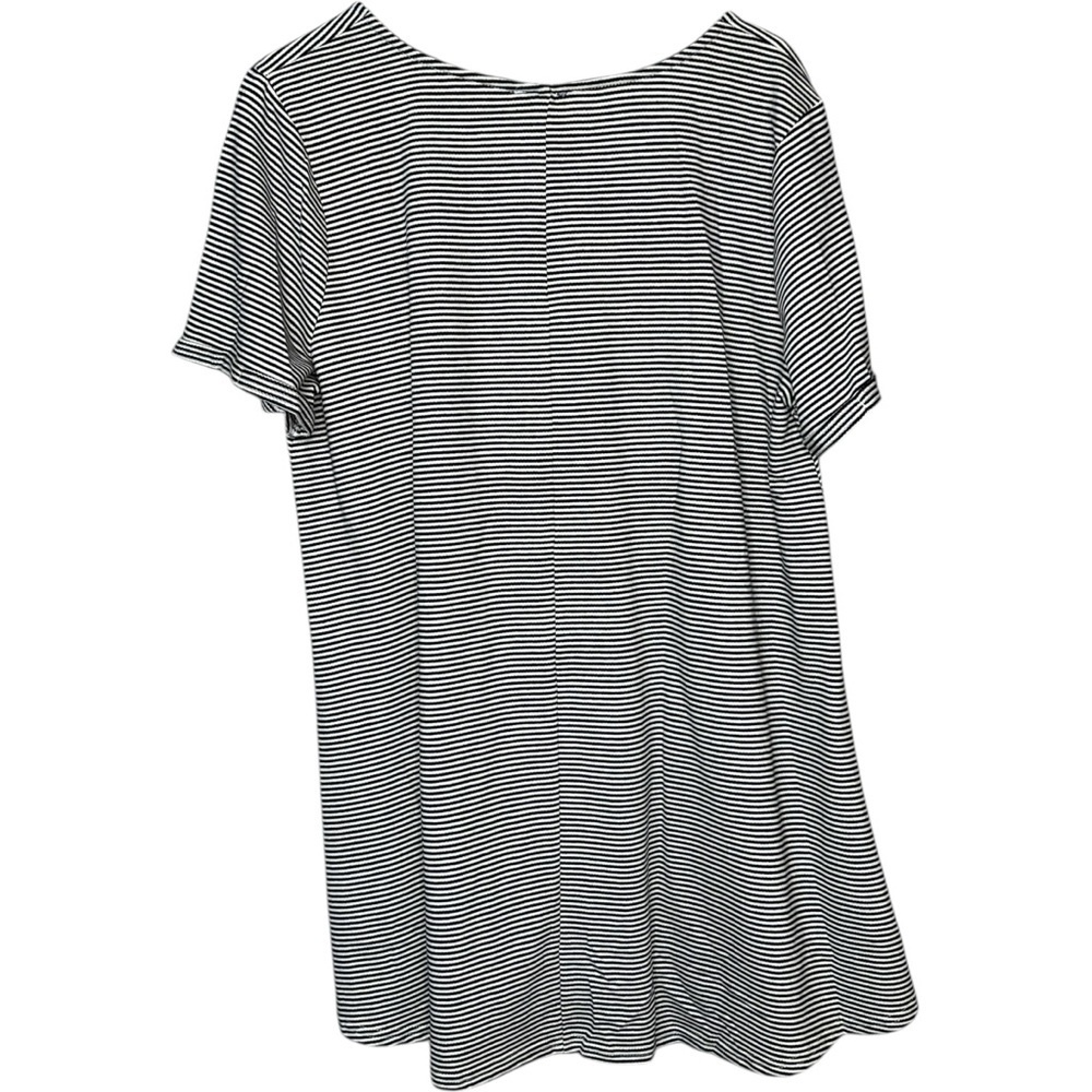 Hayden Los Angeles Women’s Black White Striped Short Sleeve Tunic Size 1XL NWT - Picture 3 of 4